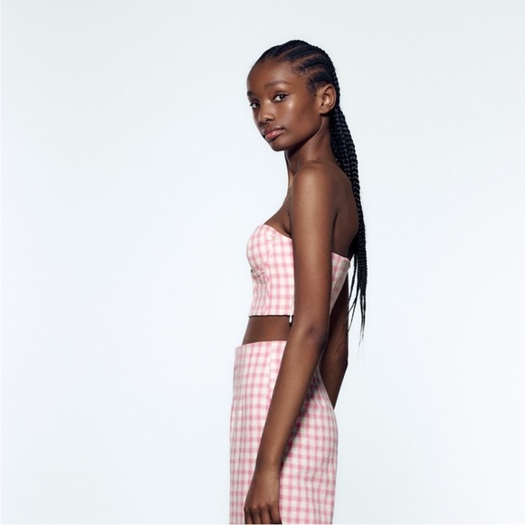 SOLD !!!Zara pink+white corset top - Picture 3 of 4
